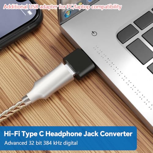 Image of Verilux Type C to 3.5 mm Audio Jack Adapters, 3.5 mm Jack to Type C with HiFi DAC Adapter Support for iPhone 17 /17 Pro /17 Pro Max /16 /15 Series, Galaxy S25 /S24 /S23 /S22 /S21 & Tablets