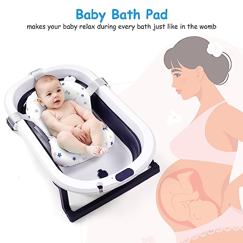 Aolso Baby-Badenetz, Schwamm-Badematte, Neugeborenes Badesitz, Stützwanne, rutschfestes Badesitznetz, Badewannen-Stütznetz, verstellbares Badesitzkissen-Netz, 0–3 Jahre