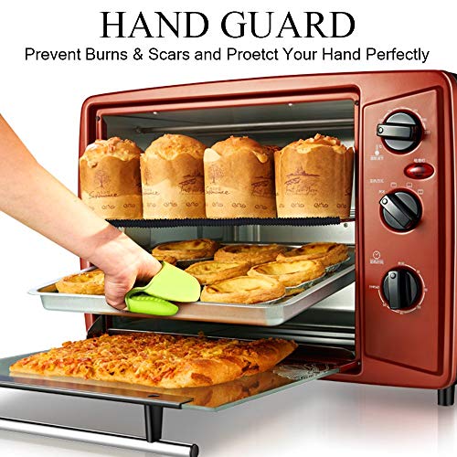 Emoly Silicone Oven Rack Shields - Portable 4 Pack Heat Resistant Silicone Oven Rack Cover 14 inches Long Oven Accessories Rack Edge Protector, Protect Against Burns and Scars (Black) - Thumbnail 2