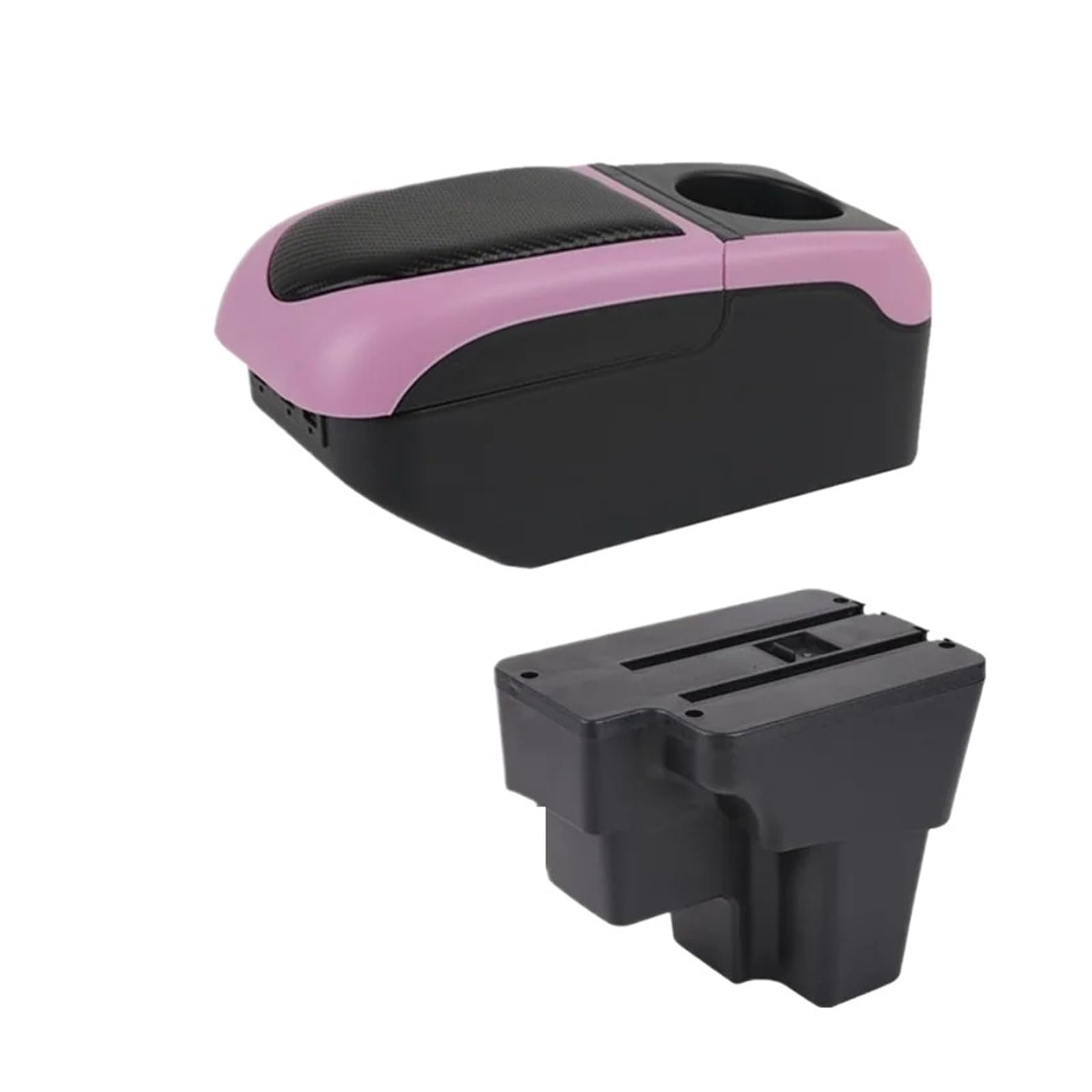 Umdjju S1 Black-Pink 6Usb For Kia For Rio For Stonic 2015-2024 Armrest Box Retrofit Car Storage Accessories Car Centre Console Armrest Box(S1 Black-Pink 6Usb)