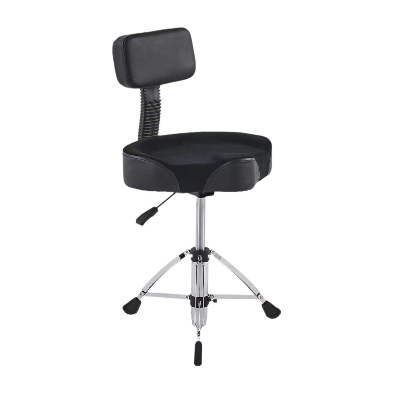 Asiento de batería portátil acolchado con patas antideslizantes, cómodo y resistente taburete hidráulico para bateristas adultos. Asiento acolchado portátil con patas antideslizantes.