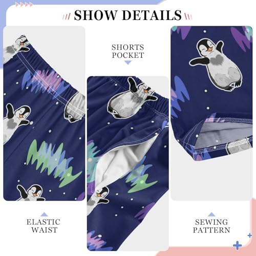 ZZXXB Dancing Penguin Boys Long Pants Soft Trousers Elastic Waist Kids Lounge Bottoms with Pockets S-XL4