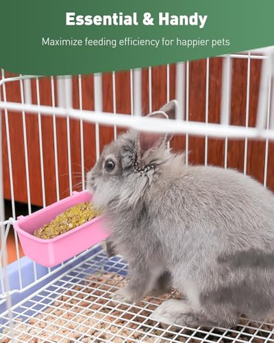 Pawfly 6 Pcs Cage Cups Hanging Plastic Bird Cage Feeders with Hooks 296 ml Rabbit Feeders for Cages Rabbit Food Bowls Waterers Bunny Cage Feeding Dishes Coop Cups for Pets Parrots Hamsters Guinea Pigs - Image 6