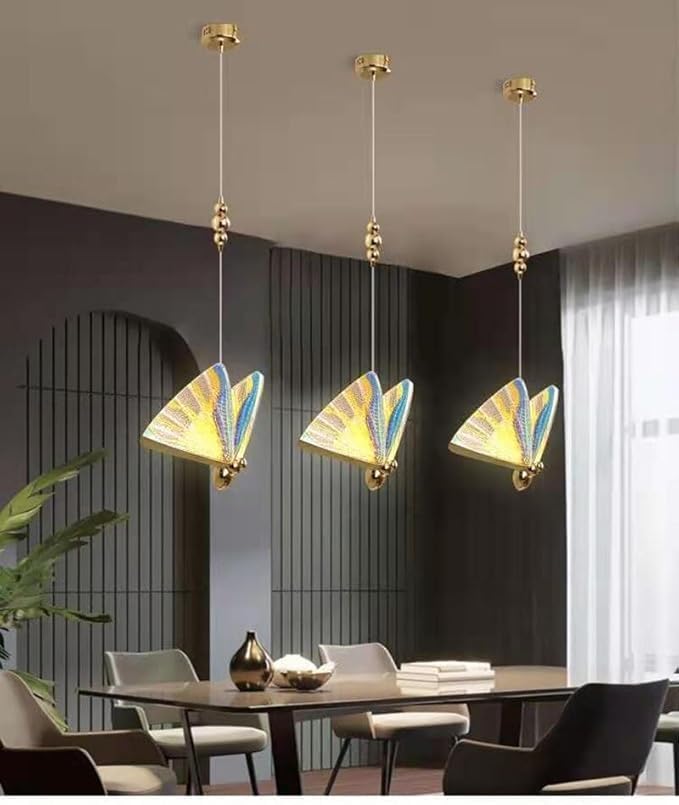 Image of Modern Creative Rembo 3 Different Color Mode Butterfly Pendant Hanging Lamp for Living Room Bedroom /Ceiling Light Etc Home Decoration. (Pack of 1)