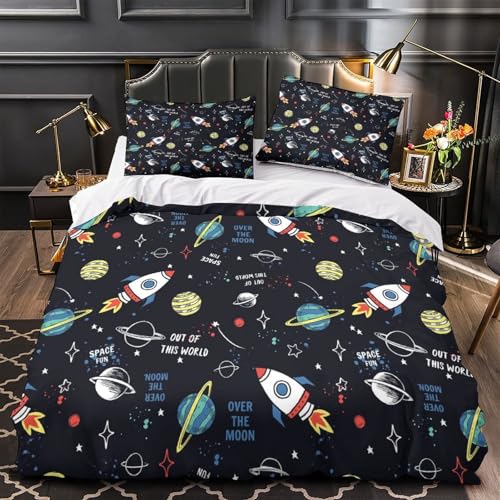 Housse de couette microfibre haut de gamme et parure de lit fusées 3D