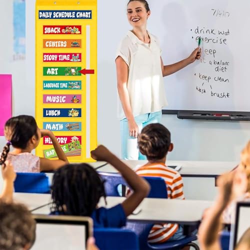 Tableau de poche du programme de classe outil d'enseignement visuel calendrier école à la maison - 2