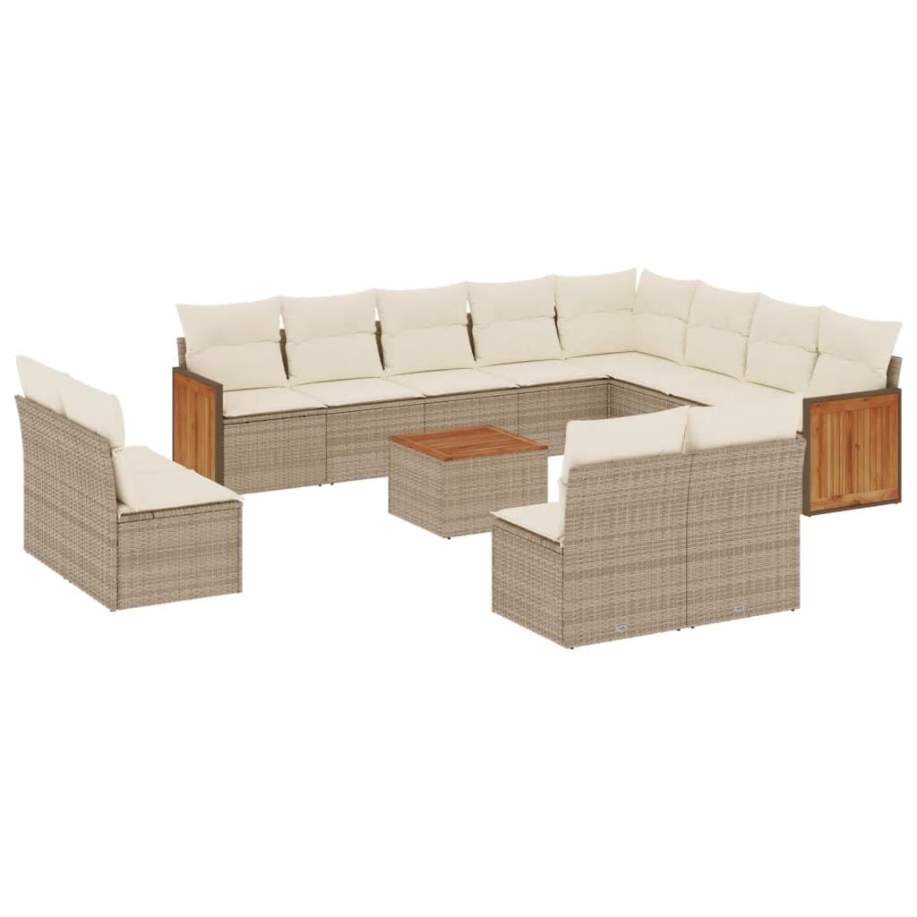Homgoday Set Divano da Giardino 13 pz con Cuscini Beige in Polyrattan, Divani da Esterno Giardino, Set Salotto da Esterno, Set Salotto da Giardino, Divanetti da Esterno Type3228158