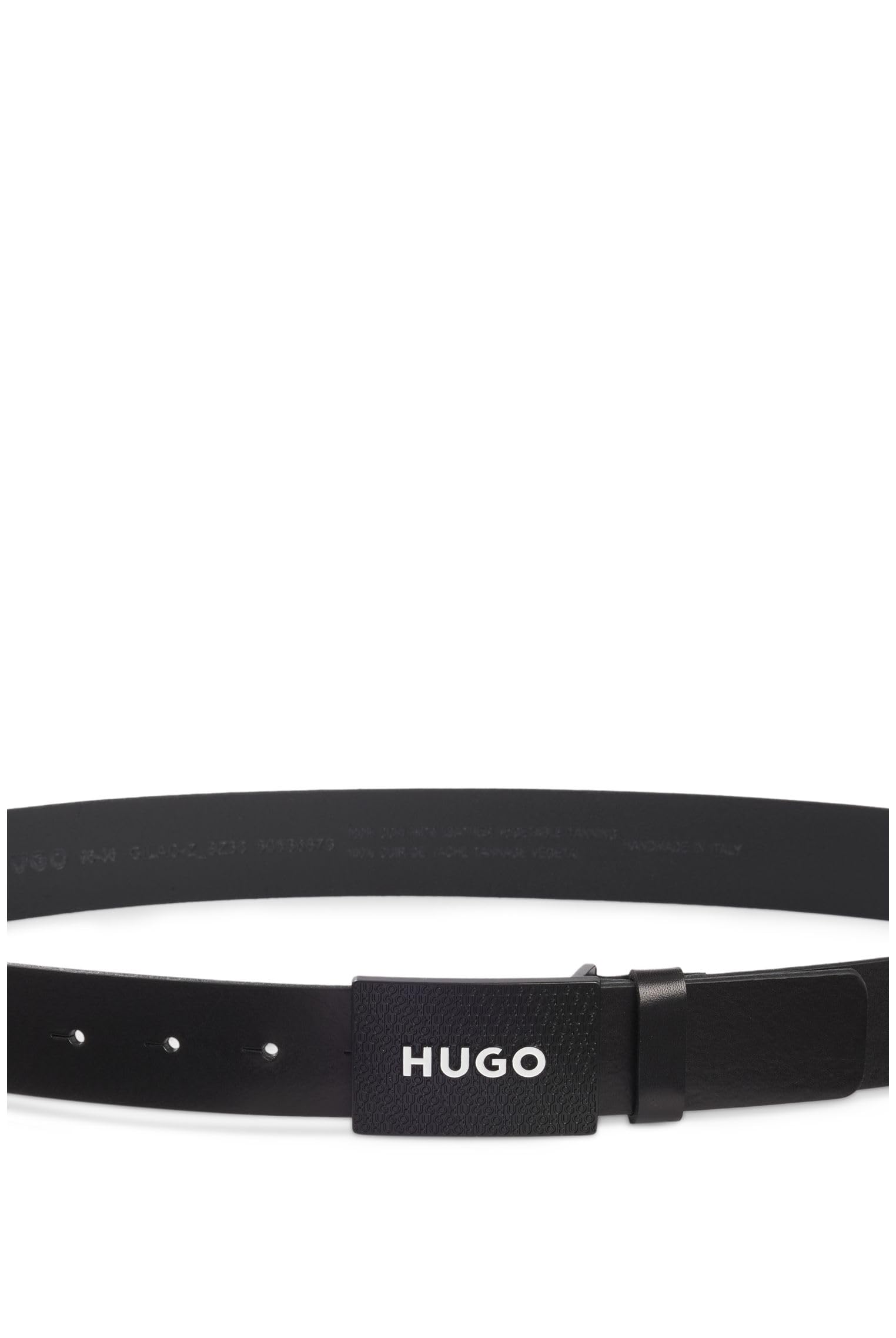 HUGO Herren Gilao-Z Sz35 Matter Ledergürtel mit Logo-Koppelschließe