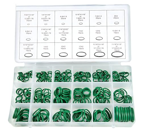 AMSAMOTION O-Ring Sortiment Nitrile 270 Stück. 18 Größen - HNBR Dichtungsring Set Öl Säure Kraftstoff UV Temparatur Beständig Dichtringe Gummi...