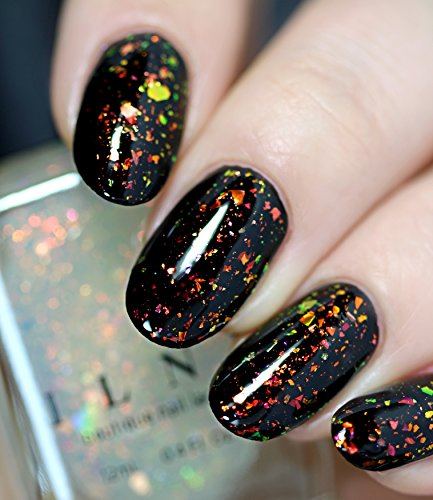 Image of ILNP Encore - Glowing Orange, Green Color Shifting Iridescent Flakie Topper Nail Polish