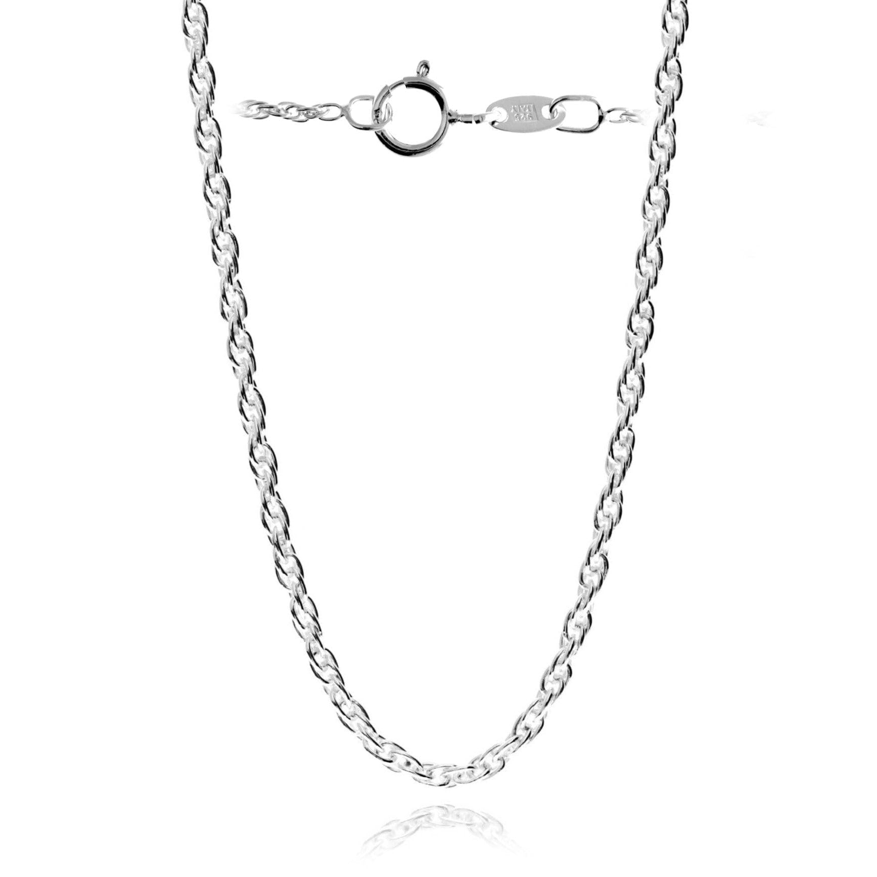 SilverAmber Jewellery Wyprodukowano we Włoszech, srebro wysokiej próby 925, łańcuszek linowy 1,7 mm z powłoką zapobiegającą matowieniu - GCH013