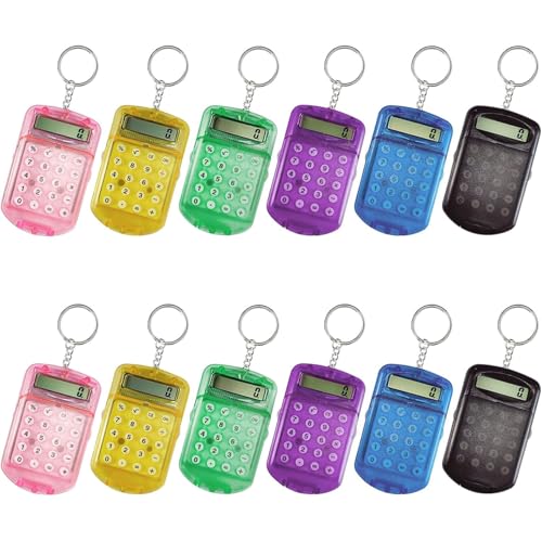 Mini llavero calculadora para detalles de cumpleaños infantiles lote de 12 piezas compactas