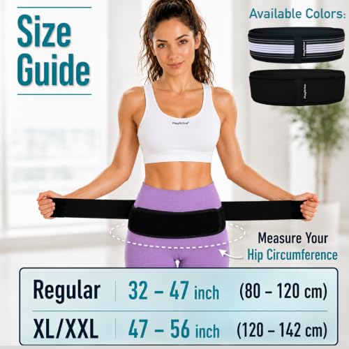 Image of PlayActive Sacroiliac SI Joint Hip Belt - Sciatica Belt and Lower Back Support Brace for Women and Men - Hip Braces for Hip Pain - Pelvic Support Belt, Trochanter Belt for Pain Relief (XL-XXL /Black)