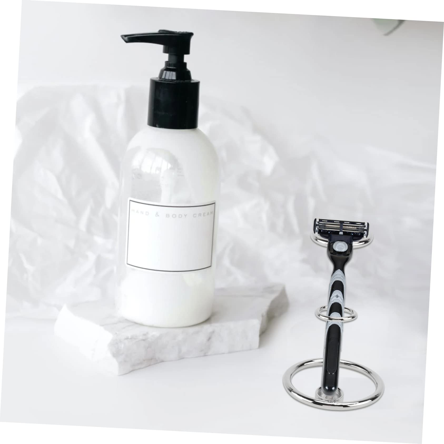 minkissy 3pezzi Supporto Per Rasoio e Spazzola Porta Rasoio Per Bagno Design Doppio Per Spazzola Stabile e Artistico