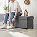 SONGMICS Storage Ottoman Bench, Foldable Foot Rest with Legs, 15 x 30 x 15.2 Inches, End of Bed Bench, Storage Chest, Load up to 660 lb, for Living Room, Bedroom, Entryway, Slate Gray ULSF16GYZ