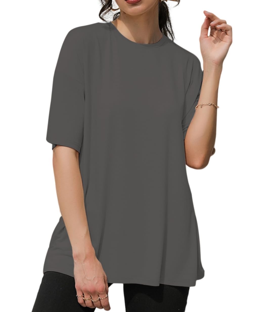 AirMood Maglietta oversize da donna a maniche corte estiva, vestibilità larga, oversize