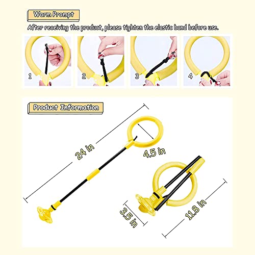 MEISHANG Cheville Skip Ball,Anneau de Saut de Cheville,Pliable Jouet d'Anneau de Saut de Cheville,Coloré Anneau de Saut Clignotant,Flash Saut Anneau Ball,Shine Cheville Skip Ball Dancing Ball Jouet – vue 2