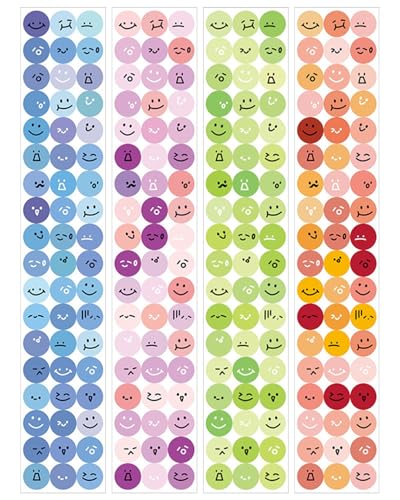 WINXMIN 216 Gommette Smiley Enfant Autocollant Sticker,Autocollant smiley Nouvel amour,Élèves pour Tableau Récompenses Calendrier des Tâches Enseignants...