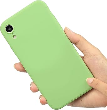 ZEZHOU Compatible with iPhone XR Case - Silicone Upgraded Camera Protection Phone Case for iPhone Xr, 6.1 inch with Soft Anti-Scratch Microfiber Lining, Light Green
