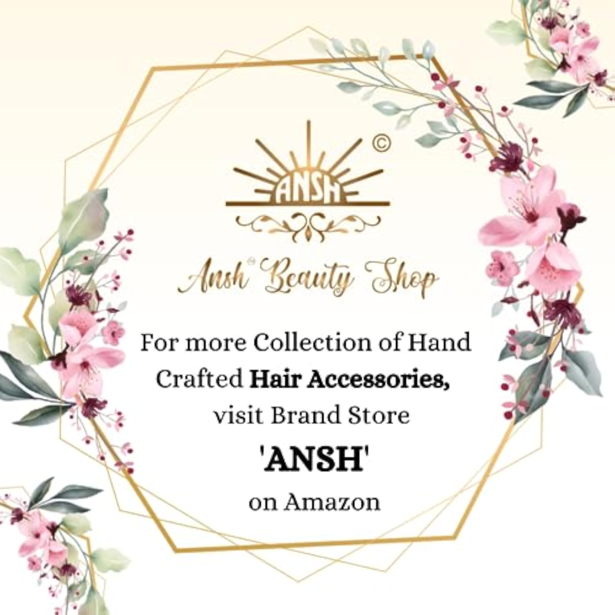 Floral Juda Pins with Green Leaf, Attractive Hair Accessories Combo Pack
