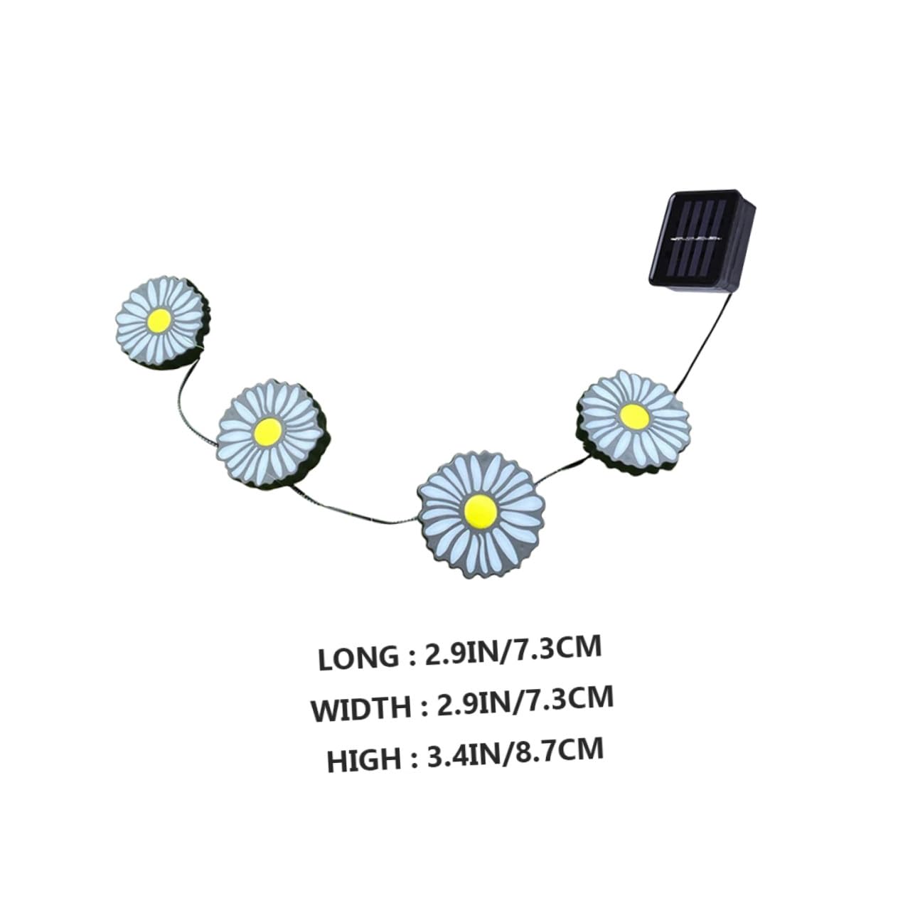 Luce Solare da Giardino a Crisantemo, Inserto Nero in Plastica Resistente