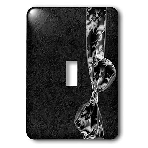 Interrupteur à baïonnette 3dRose LSP_33522_1 damask noir et argenté premium
