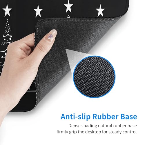 Image of Christmas Tree Star Extended Gaming Mouse Pad, with Stitched Edges Large Mouse Pad Desk Protector, Rubber Base Mousepad Keyboard Mouses Mat for Work Game Office Home- 32 inch X 12 inch Inch,E684