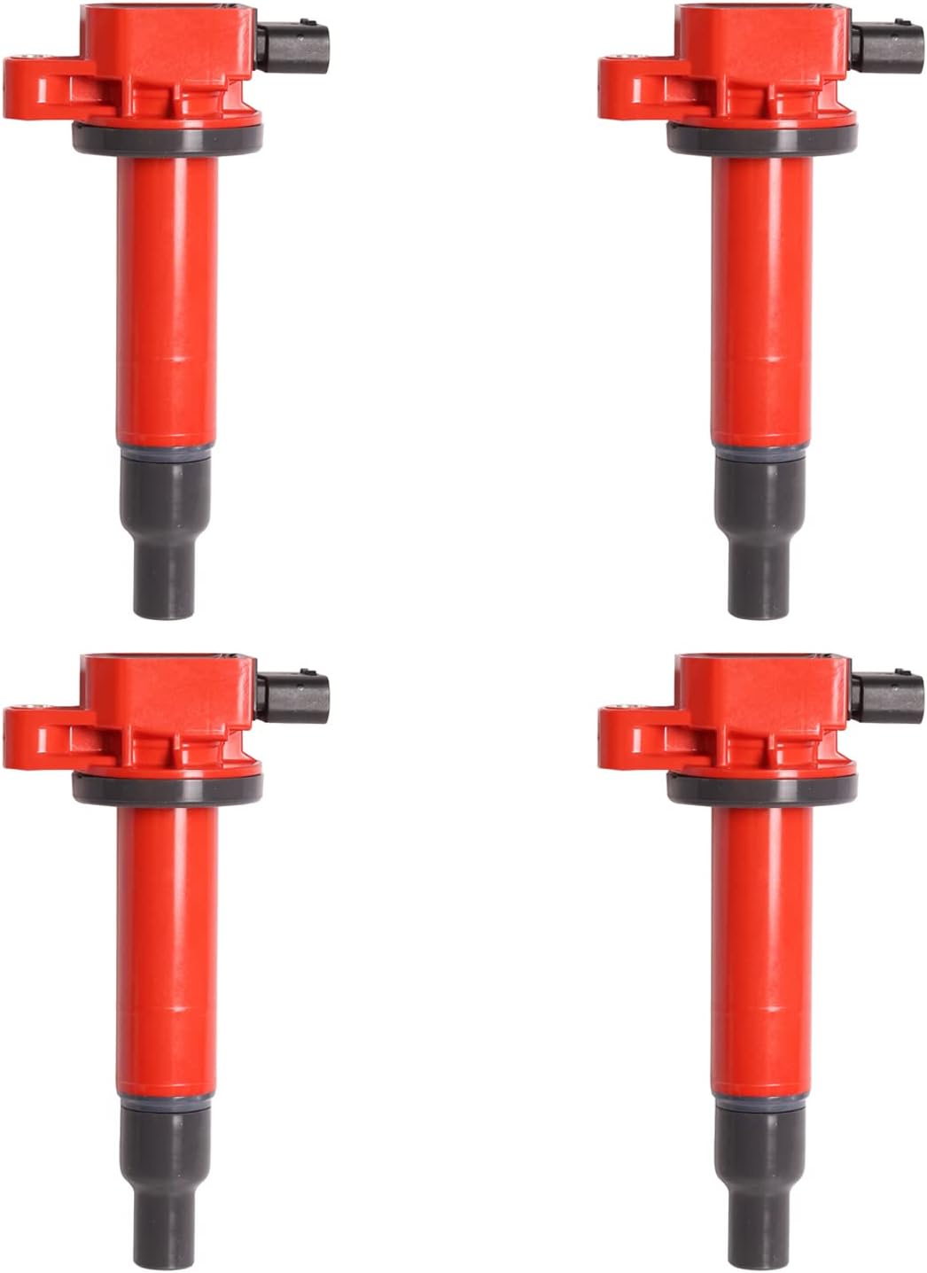 ENA Set of 4 Red Ignition Coil Pack 1.3L 1.5L L4 Compatible with Scion Toyota 2000-2019 Prius 2000 2001 2002 2003 2004 2005 Echo Yaris 2004 2005 2006 xA xB Coils for UF316 9091902240 C1304 193175931