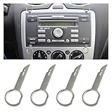 Augeny 4 PCS Radio Removal Tool Kit, Car Trim Removal Pry Key with Easy Grip Handle and Stiff Blades, Head Unit CD DVD Host Key Disassembly Tool Set Compatible with Most Vehicles