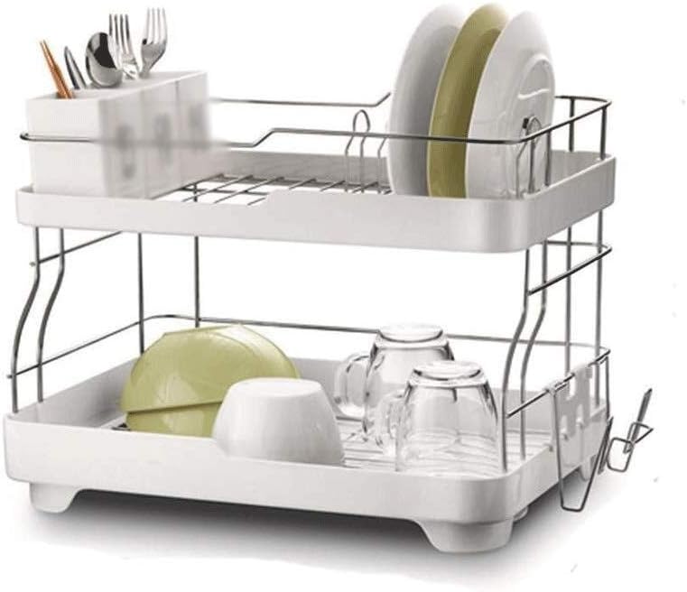 Drain Rack - Storage Kitchen Racks Home Kitchen Stainless Steel Double Layer Dishware Storage Shelf Kitchen Supplies