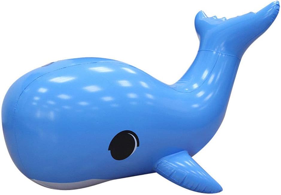 Unomor Alfombra de pulverización hinchable de PVC, juego de verano, cojín de pulverización en forma de delfín, juguete educativo para niños (azul)