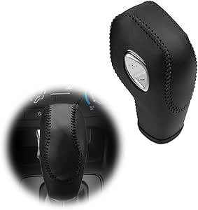 Funda Para Palanca De Cambios Honda Jazz III (2007-2013) - Cuero Sintético Negro, Triple Costura, Fácil Instalación