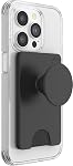 PopSockets PopWallet+ avec swappable PopTop: Poignée de téléphone, support de téléphone et portefeuille pour cartes, amovible, noir