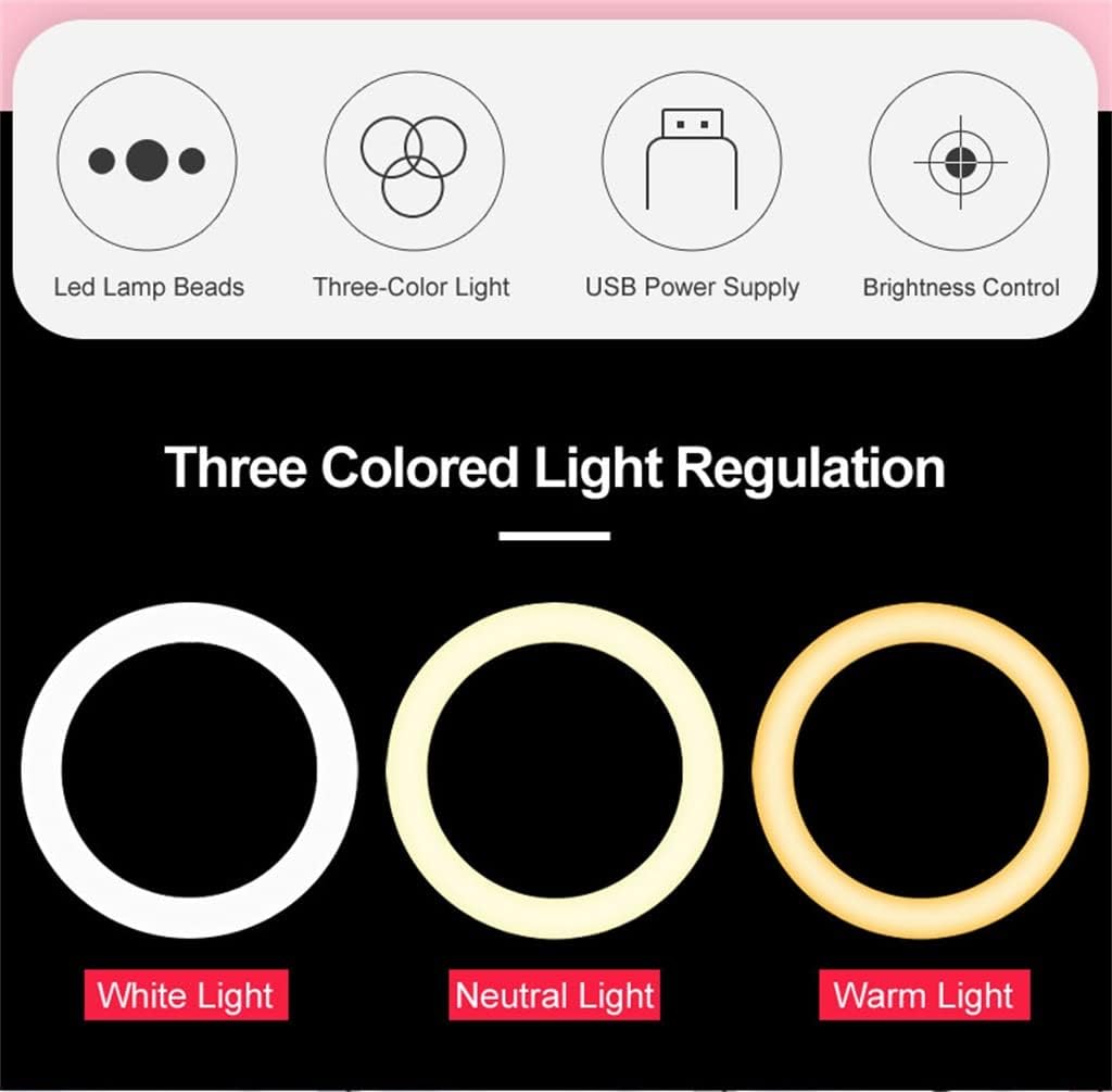 10 Inch Video LED Selfie Light Lamp Photography Light with Phone Holder Tripod Stand for Makeup