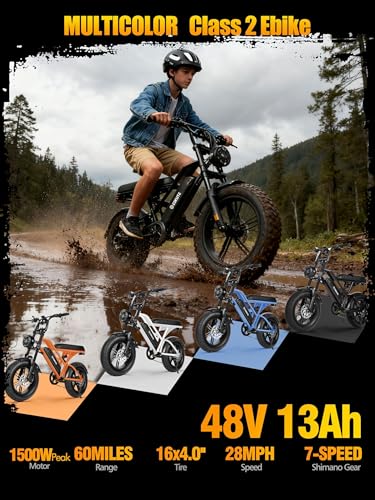 V100/V200 1500W Peak Electric Bike for Adults, 28MPH