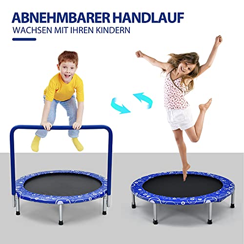 COSTWAY φ92cm Mini Trampolin, Fitness Trampolin faltbar, Kindertrampolin bis 150kg belastbar, Gartentrampolin, Indoor… – Bild 4