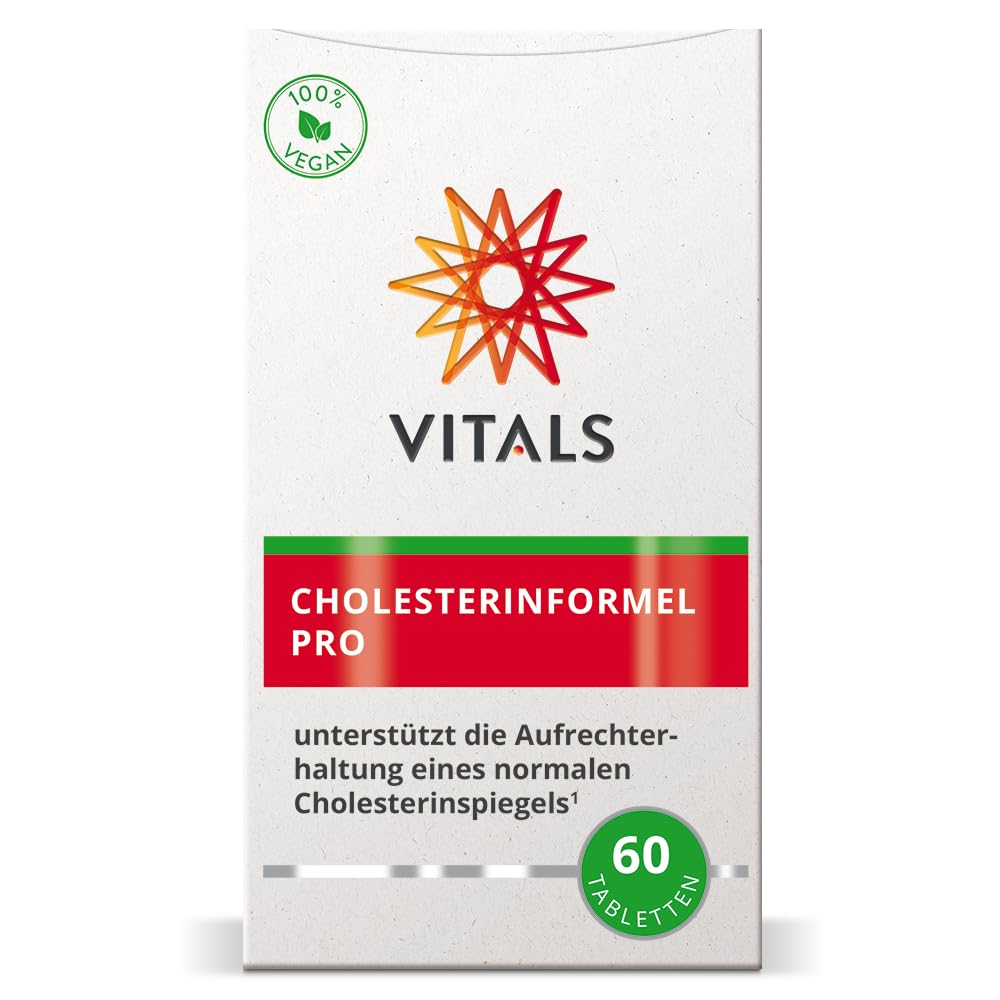 Vitals - Cholesterinformel Pro 60 Tabletten mit Berberin. Unterstützt normalen Cholesterinspiegel, 100% vegan.