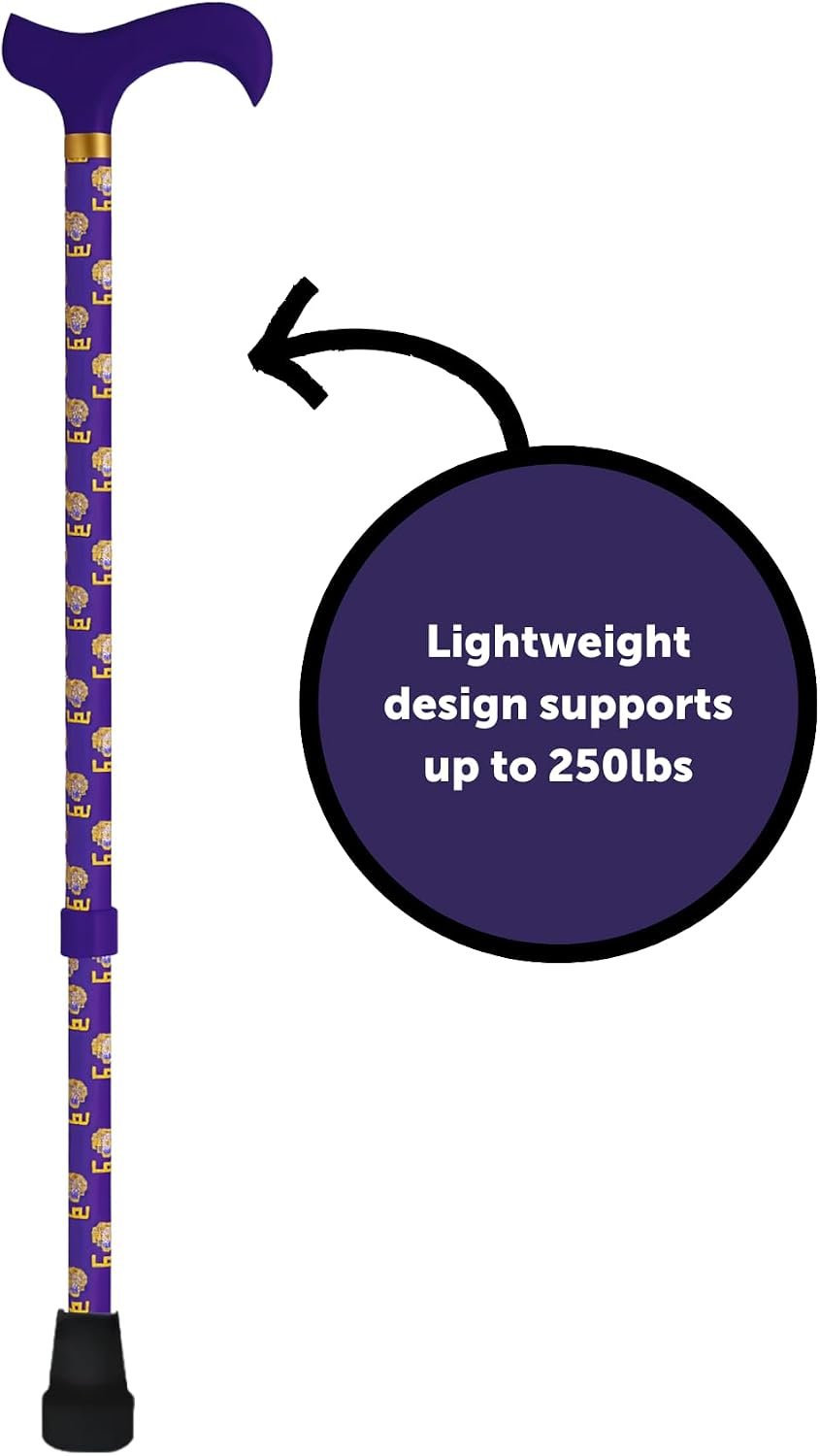 WalkingCanes.com LSU Tigers Walking Cane, Official NCAA Licensed, Adjustable Height, Ergonomic Grip