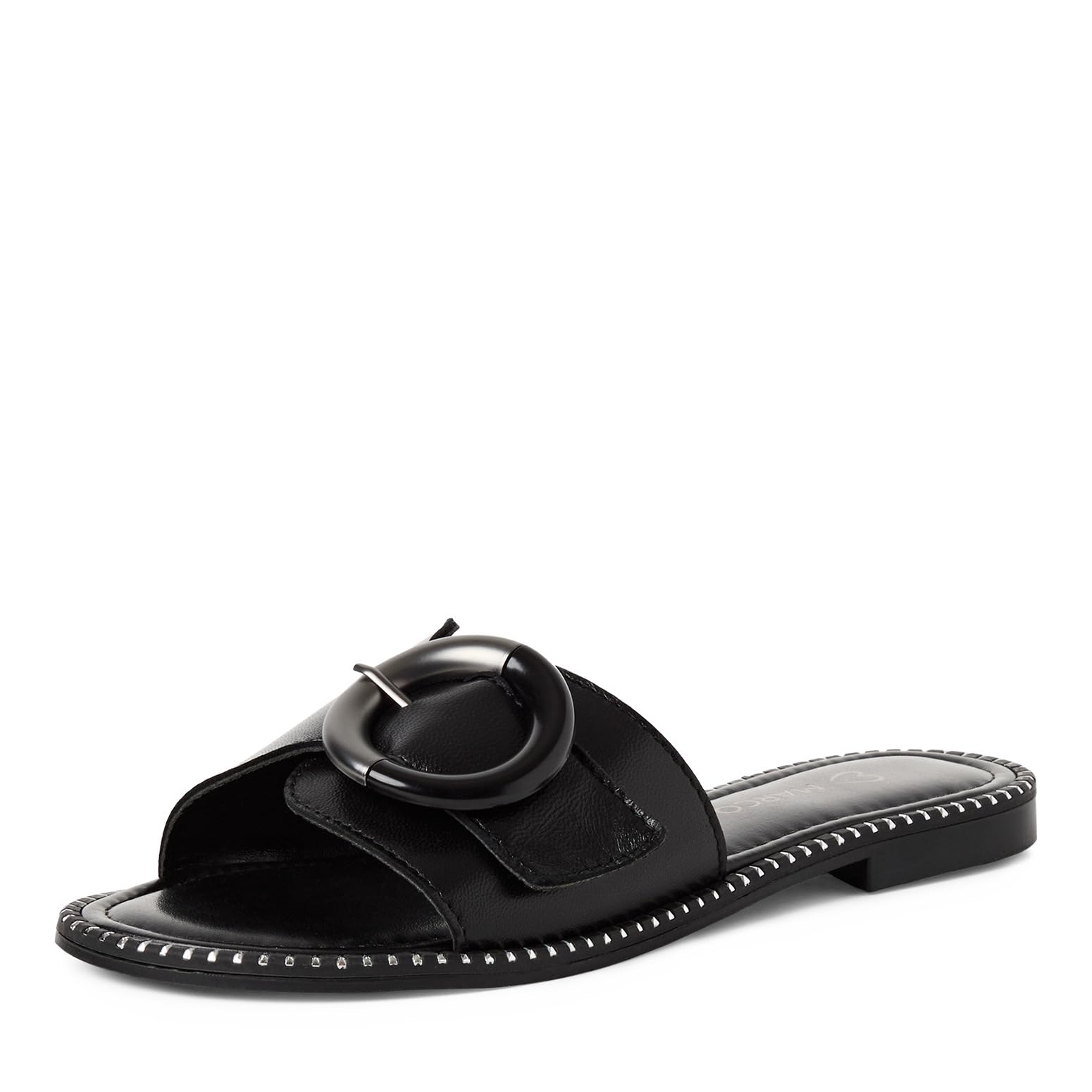 Marco Tozzi Women Sandal Soft Feel Me Footbed Leather Modern, Black (Black), 4.5 UK