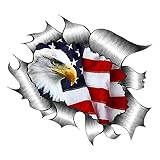 2 Pack American Bald Eagle Car Decal Sticker, 5.91X5.51 Inch Patriotic Eagle Truck Decal Waterproof Bumper Sticker for Car Truck Trailer SUV Van Outdoor Window Wall Laptop Tablet Glass (Number 3)