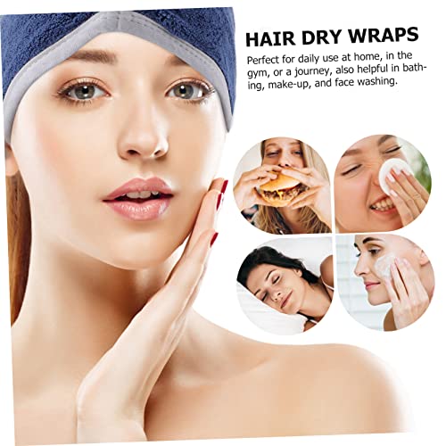 Balacoo 3 Pçs Touca De Banho De Cabelo Absorver Água Toalhas De Secagem De Cabelo Bainha Chapelaria