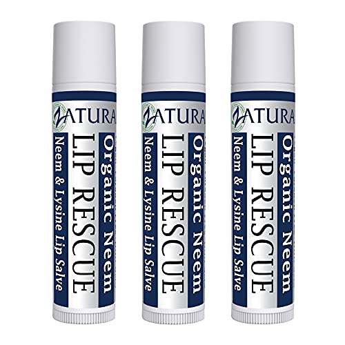 Zatural Neem Lip Rescue with L-Lysine (3) Lip Balm for Super Dry Lips