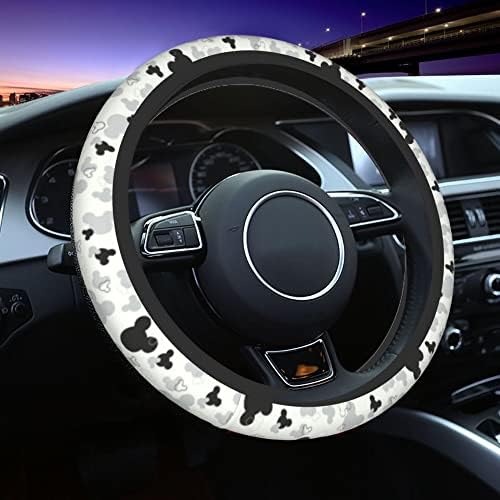 Custom Anime Steering Wheel Cover Universal 15 Inch Breathable Car Steering Wheel Covers Anti-Slip Odorless Car Interior Accessories for Women Men