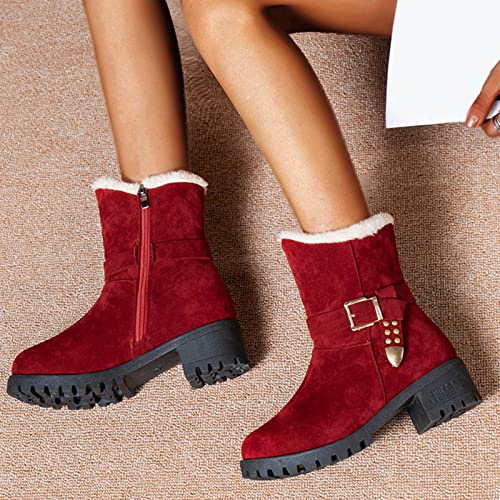 Botas planas mujer color rojo vino 【√ Ver Aquí】 Botasdemujer.com.es