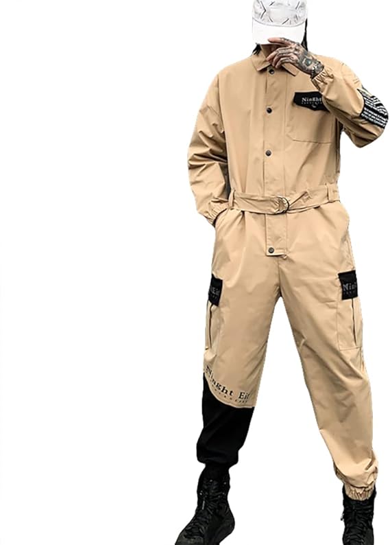 Amazon Co Jp Shandao長袖 つなぎ メンズ 作業着 おしゃれ オーバーオール オールインワン ゆったり つなぎ服 作業服 繋ぎ ツナギ サロペットパンツ 大きいサイズ かっこいい ファッション カーキ M 服 ファッション小物