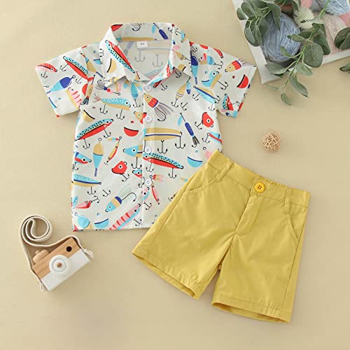 Baby Gift Set Boy Toddler Boys Short Sleeve Cartoon Prints T Shirt Tops Shorts Child Kids Gentleman