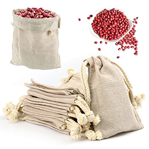 IIRC Lot de 30 sacs en coton 13 x 16 cm - Avec cordon de serrage - Lot de 30 sacs en lin à remplir - Pour cosmétiques, bijoux, cadeaux de mariage et de fête Cover