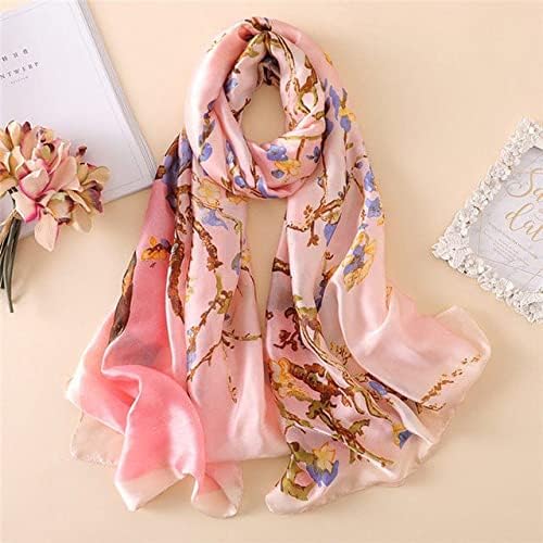 Image of Floral Printed Silk stole | silk Scarf for Women | stylish silk stole for women | Soft Lightweight Stole, Shawl & Neck Wrap | Scarf for Wedding, Party, Travel & Casual Wear