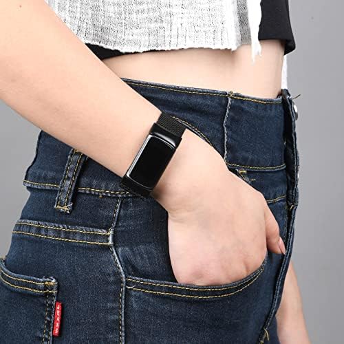 Wongeto Metal Replacement Strap Compatible with Fitbit Charge 5 Strap, Adjustable Stainless Steel Wirst Band for fitbit Charge 5 Women Men,