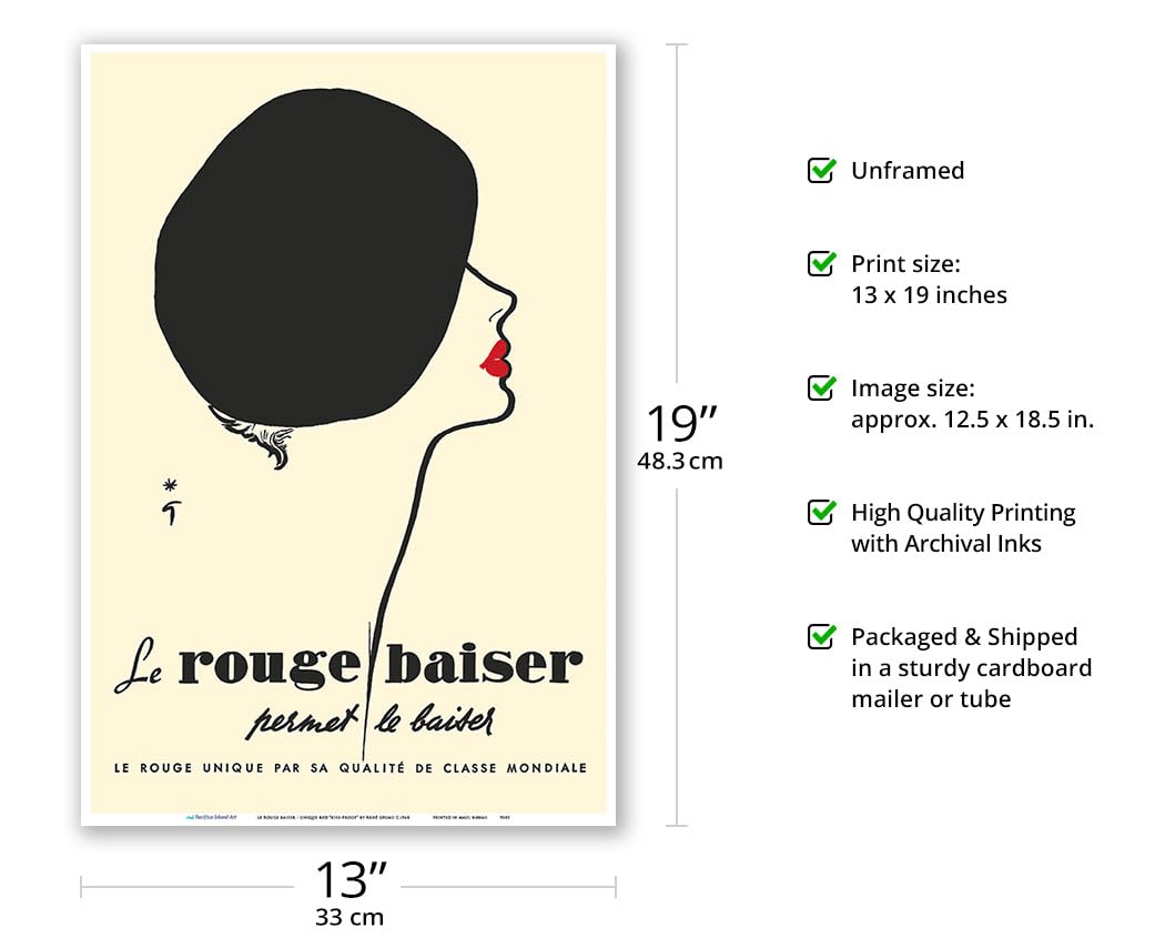 Le Rouge Baiser、Paris 1948/ルネ グリュオ/ポスター Amazon.co.jp: ポスター ルネ グリュオ Le Rouge Baiser、Paris